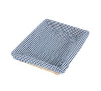 Wicker Gingham Lined Flat Rectangular Tray Red Hamper Brown One Size