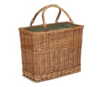 Red Hamper Wicker Green Tweed Rectangular Cooler Basket in Brown Red Hamper Brown