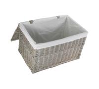 Red Hamper Wicker Grey Wash Finish Storage Hamper Basket Red Hamper Grey