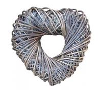 Red Hamper Wicker Heart Shaped Wreath in Grey Red Hamper Grey