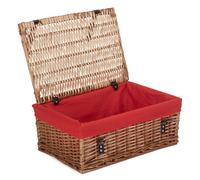 Red Hamper Wicker Large Cotton Lined Hamper in Red Red Hamper Red
