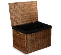 Red Hamper Wicker Large Light Steamed Storage Hamper in Black Red Hamper Black