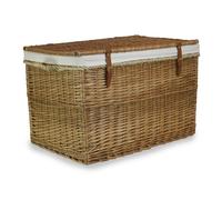 Wicker Large Light Steamed Storage Hamper Red Hamper White One Size