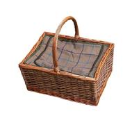 Wicker Large Triple Weave Butchers Picnic Basket with Fitted Cooler Red Hamper Green One Size