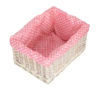 Red Hamper Wicker Pink Spotty Lined Storage Basket | Size: Medium Red Hamper Pink M