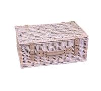Red Hamper Wicker Provence 40cm standard Empty Picnic Basket in White Red Hamper White