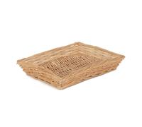 Red Hamper Rectangular Flat Split Willow Wicker Tray