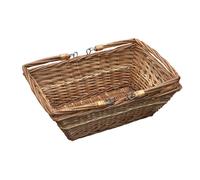 Red Hamper Wicker Rectangular Market Shopping Basket in Brown Red Hamper Brown