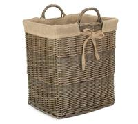 Red Hamper Wicker Rectangular Wicker Log Basket with Lining - Brown