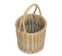 Red Hamper Wicker Round Upright Kindling Shopping Basket