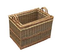 Red Hamper Wicker Set of 2 Buttermere Large Log Baskets in Brown Red Hamper Brown