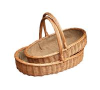 Red Hamper Wicker Set of 2 Lined Harrogate Garden Trugs in Brown Red Hamper Brown
