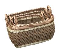 Red Hamper Wicker Set of 3 Three Tone Storage Log Baskets in Brown Red Hamper Brown