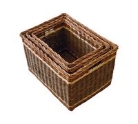 Red Hamper Wicker Set of 3 Windemere Log Baskets in Brown Red Hamper Brown