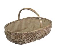Red Hamper Wicker Shallow Antique Wash Lined Garden Trug in Grey | Size: Small Red Hamper Grey S