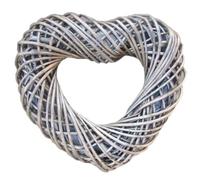 Wicker Heart Shaped Wreath - Grey Brown / Small