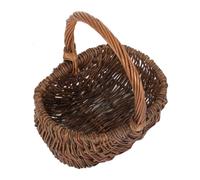 Red Hamper Wicker Small Rustic Shopping Basket in Brown Red Hamper Brown