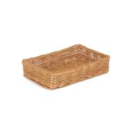 Red Hamper Wicker Straight Sided Rectangular Tray in Brown Red Hamper Brown