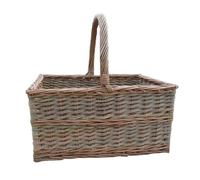 Red Hamper Wicker Triple Weave Butchers Shopping Basket in Brown Red Hamper Brown