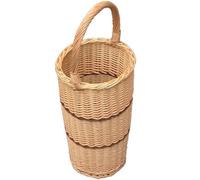 Wicker Umbrella Walking Stick Basket with Handle Red Hamper Brown One Size