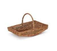 Wicker Unpeeled Willow Garden Trug Basket Red Hamper Brown M