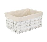 Red Hamper Wicker White Scandi Storage Basket With White Lining | Size: Medium Red Hamper White M