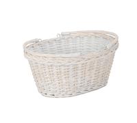 Red Hamper Wicker White Swing Handle Shopping Basket in Brown | Size: Medium Red Hamper Brown M