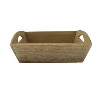 Red Hamper Wood Oak Effect Small Wooden Storage Tray in Brown Red Hamper Brown