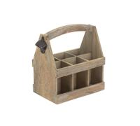 Red Hamper Wood Oak Effect Wooden Bottle Carrier in Brown Red Hamper Brown