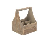 Red Hamper Wood Oak Effect Wooden Bottle Carrier in Brown Red Hamper Brown