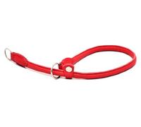 RED Hand Made Real LEATHER ROLLED SLIP DOG Choker COLORFUL COLLARS (20" (50cm) Diameter 8mm)