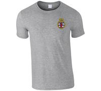Red Hand of Ulster Battle of The Boyne Embroidered Men's T-Shirt - Northern Ireland T Shirt Embroidery (UK, Alpha, 4XL, Regular, Regular, Grey)
