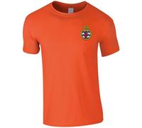 Red Hand of Ulster Battle of The Boyne Embroidered Men's T-Shirt - Northern Ireland T Shirt Embroidery (UK, Alpha, 3XL, Regular, Regular, Orange)