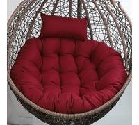 Red Hanging Chair Cushion Thick Replacement Pad for Swing Egg & Basket Chairs Soft Indoor/Outdoor Fur Recliner Cushion 120CM Perfect for Comfort & Style