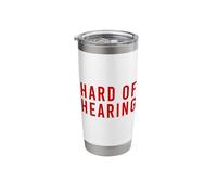 Red Hard of Hearing Deaf Stainless Steel Insulated Tumbler