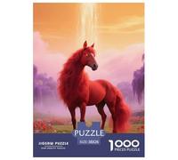 Red Hare, 1000-piece Puzzle Set, Creative And Rewarding Entertainment, Ideal for Gifting Or Art Display, Suitable for Ages 14+, Horse, 38x26cm/1000pcs