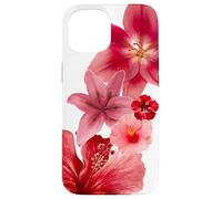 Red Hawaii Hibiscus Tiger Lily Flowers Tropical Summer Case for iPhone 15