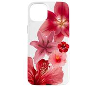 Red Hawaii Hibiscus Tiger Lily Flowers Tropical Summer Case for iPhone 15 Plus