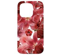 Red Hawaii Hibiscus Tiger Lily Flowers Tropical Summer Case for iPhone 15 Pro