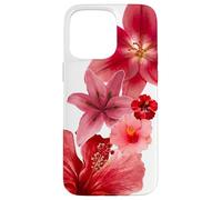 Red Hawaii Hibiscus Tiger Lily Flowers Tropical Summer Case for iPhone 15 Pro Max