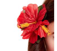 Red Hawaiian Flower Hair Clip Adult Costume