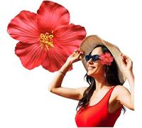 Red Hawaiian Flower Hair Clip for Women Girls Fashion Bohemian Flowers Hair Accessory for Dancer Bridal Wedding Beach Party Hair Clip Clips and Barrettes, Hair Styling Accessories