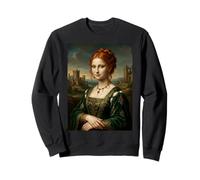 Red Head Mona Lisa Famous Painting Art Parody Renaissance Sweatshirt