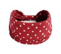 Red Headband Spa Skincare Hairbands - Women Fashion Ladies Wide Boho Polka Dot Knot Elastic Hair Band for Sports Running Yoga Makeup 3705