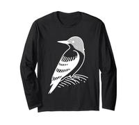 Red-Headed Woodpecker Line Art Birdwatcher Long Sleeve T-Shirt