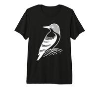 Red-Headed Woodpecker Line Art Birdwatcher Premium T-Shirt