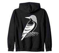Red-Headed Woodpecker Line Art Birdwatcher Zip Hoodie