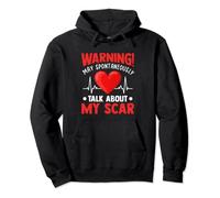 Red hear back open heart surgery warrior Pullover Hoodie