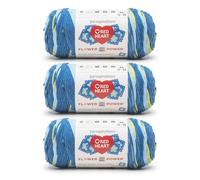 Red Heart All in ONE Flower Power Bluebell Yarn - 3 Pack of 8.8oz/250g - 100% Acrylic - #4 Worsted (Medium) - 440 Yards - Knitting/Crochet