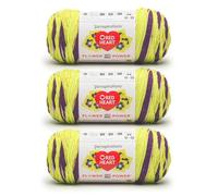 Red Heart All in ONE Flower Power Dapper Daphne Yarn - 3 Pack of 8.8oz/250g - 100% Acrylic - #4 Worsted (Medium) - 440 Yards - Knitting/Crochet